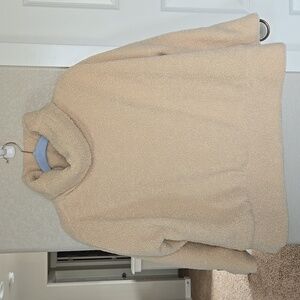 Tuckernuck Rollins Funnel Neck Teddy Fleece Pullover Sweater, Cream, S